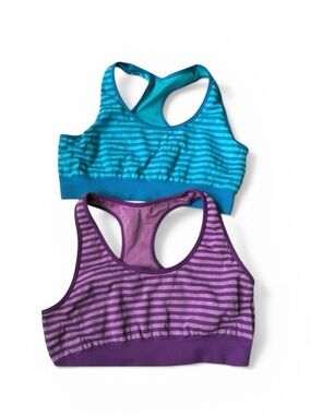 🎇🎆3for$9 Girls Striped Blue and Purple Sports Bras